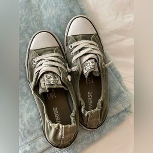 Green converse shoes
